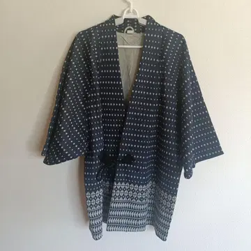 네이비 기하학 패턴 도테라 일본제