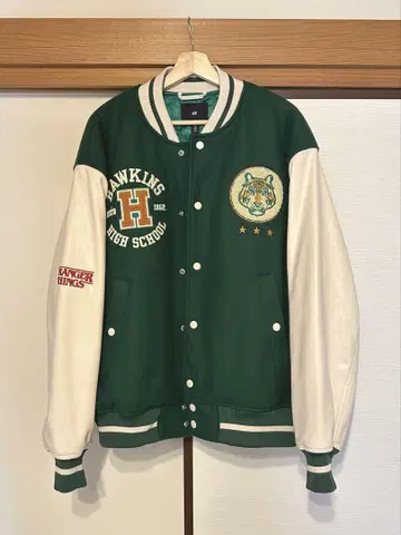 H&M 기묘한 이야기 콜라보 바시티 자켓