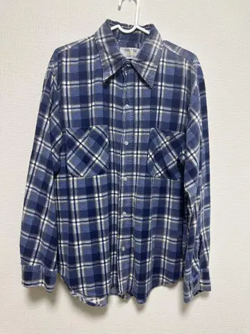 [ 귀중 ] Sears 체크 플란넬 셔츠 블루 16 1/2