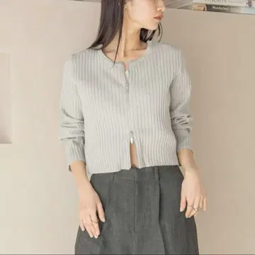 미사용 새상품 더블 지퍼 크롭 가디건 LS 112290