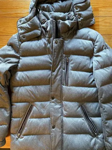 [새상품급] MEN'S MELROSE 후드 부착 다운 자켓 그레이