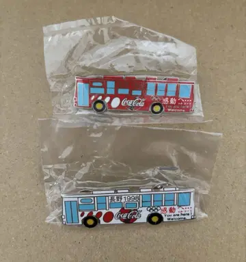 나가노 올림픽 버스형 핀 배지 코카콜라