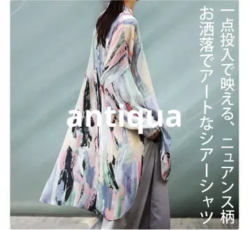 안티카 antiqua 아트 패턴 긴팔 시어 셔츠