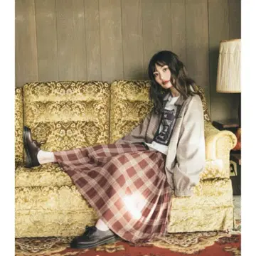 [ 마루짱 착용 ] 오리지널 체크 플리츠 스커트 DOUBLE NAME
