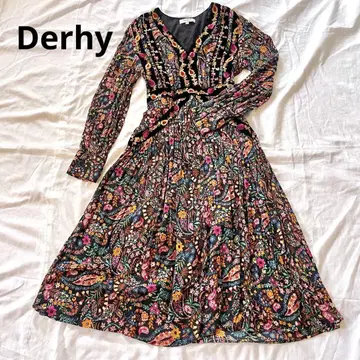 Rene Derhy 루네데리 빈티지 자수 꽃무늬 롱 원피스 M