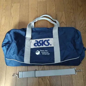 빈티지 asics 나일론 보스턴 백 네이비 숄더 스트랩 포함