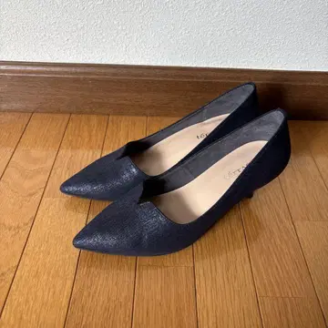 네이비 펌프스 힐 약 5cm 24cm