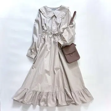 새상품 merryjenny 콜라보 원피스 세일러 카라 롱 원피스 자수