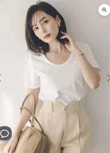 nuans 실크 터치 코튼 U넥 T