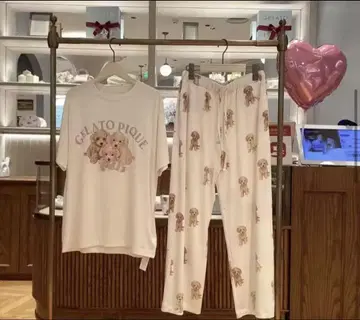 [ 상하의 세트 ] 젤라피케 젤라또피케 반팔 롱 바지 푸들