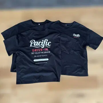 SHEIN Pacific Drive-In 오버 사이즈 T셔츠 블랙