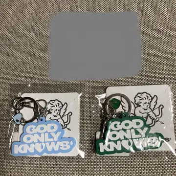 이와타 타카노리 GODONLYKNOWS 로고 키링 블루 그린