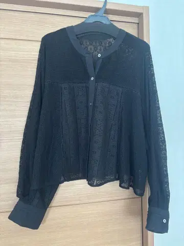 SEADRAKE 블랙 레이스 가디건 긴팔