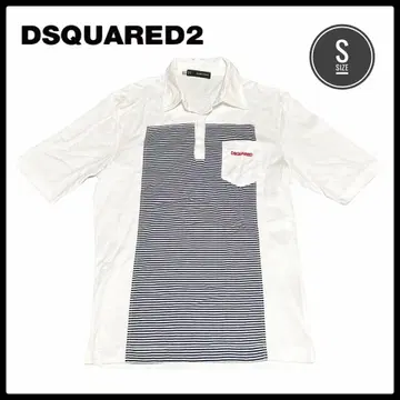 디스퀘어드 DSQUARED 골프 스트라이프 반팔 피케 셔츠 S