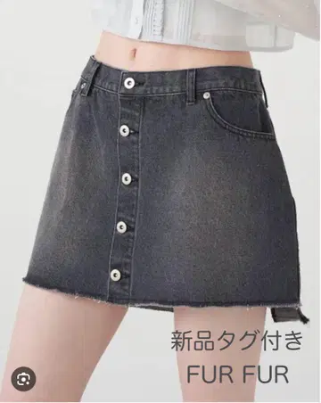 FURFUR 2WAY 로우라이즈 데님 미니 스커트