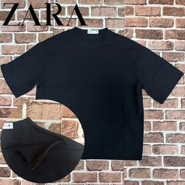 [해외 L 사이즈] ZARA 드롭 숄더 빅 T셔츠 블랙