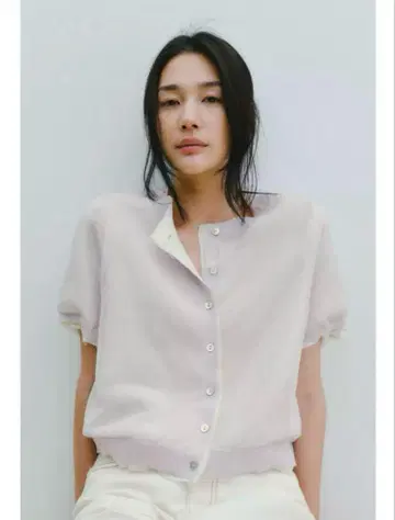 ZARA 린넨 혼방 더블 레이어드 니트 가디건