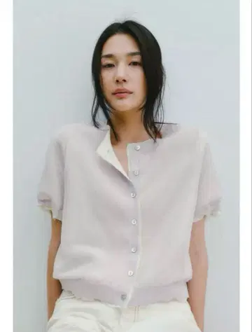 ZARA 린넨 혼방 더블 레이어드 니트 가디건