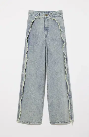 EAPHI RUFFLE DETAIL DENIM PANTS