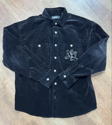 XLARGE 블랙 코듀로이 셔츠
