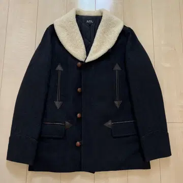 아페쎄 XS 울 카 코트 네이비 갱 코트 보아 영국