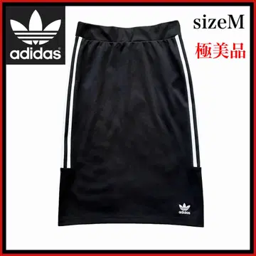 컨디션 최상 adidas 아디다스 블랙 타이트 스커트 M 트레포일 자수