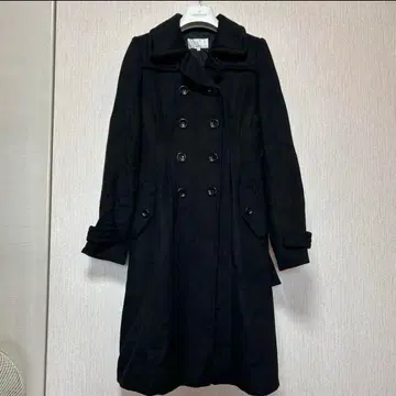 0383 M-PREMIER 더블 브레스트 코트 벨트 포함 36 사이즈