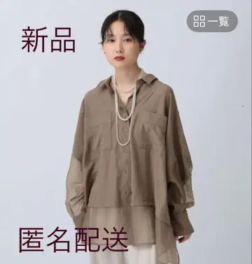 [ 미사용 새상품 ] 절개 판초 셔츠 모카 렙심 LEPSIM