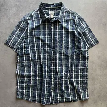 엘엘빈 반팔 시어서커 체크 셔츠 L.L.Bean