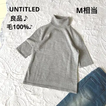 언타이틀 반팔 니트 하이넥 (M 상당) 고품질 모 100% 봄/가을/겨울