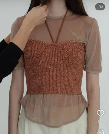 CLANE SHEER VELOUR POWER SHOULDER TOPS