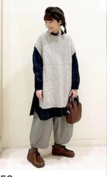 미사용 새상품 사만사 모스모스 밑단 조임 벌룬 팬츠