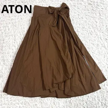 ATON 에이톤 랩스커트 랩 스커트 브라운 M 사이즈 브라운