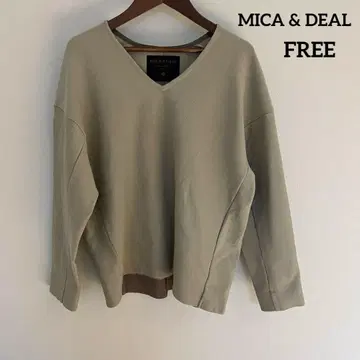 MICA & DEAL 베이지 V넥 긴팔 니트 FREE 일본제