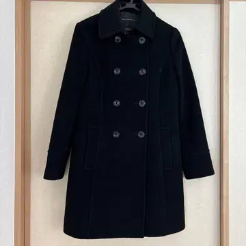 Green Label Relaxing 블랙 더블 브레스트 코트