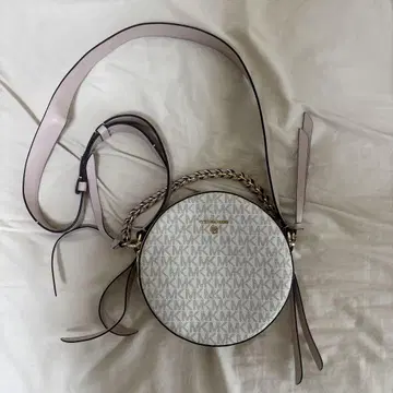 Michael Kors 원형 숄더백 화이트/핑크