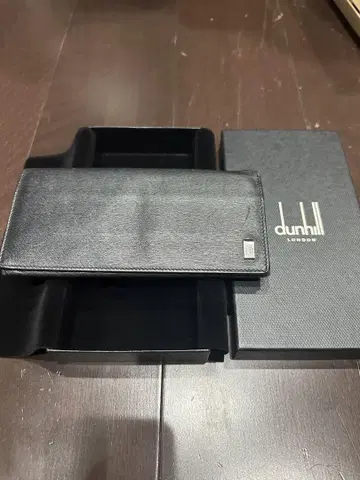 dunhill 블랙 가죽 장지갑