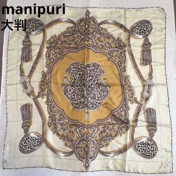 manipuri 대형 실크 스카프 태슬 레오파드