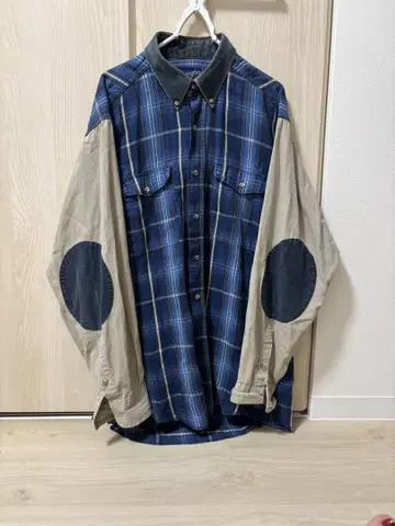 Wrangler 랭글러 체크 무늬 셔츠 80년대 엘보 패치