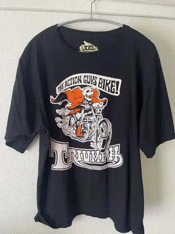 OIL LEAK TRIUMPH 스컬 바이크 T셔츠 XXL