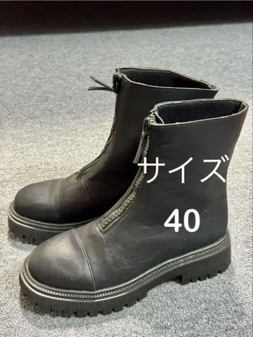 안티카 프론트 지퍼 부츠 블랙 40
