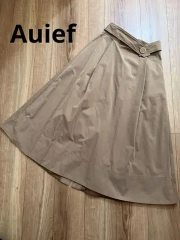 Auief 스커트 맥시 롱 카멜 그레디 브릴리언트
