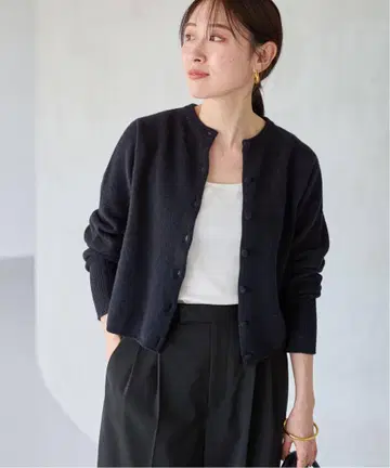 FRAMeWORK 압축 울 크루넥 가디건