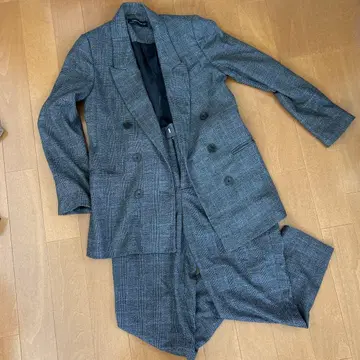 ZARA WOMAN 그레이 계열 체크 무늬 셋업 자켓 팬츠