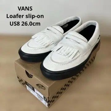 Vans 화이트 스웨이드 슬립온 26.0