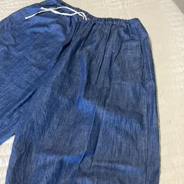 다크 블루 와이드 팬츠 밴딩