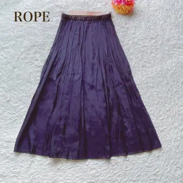 ROPE 로페 [ S ] 플리츠 롱 스커트 네이비 비침