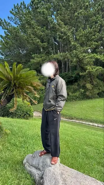 Puma 푸마 나일론 자켓 트랙 자켓 그레이 그린 M