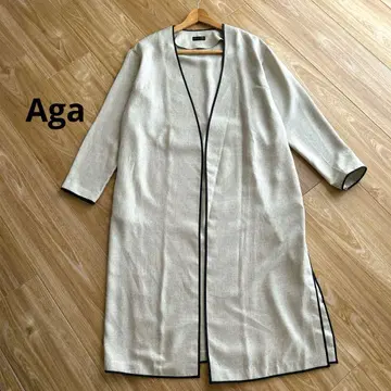 Aga 롱 가운풍 겉옷 린넨 라이크 롱 아우터