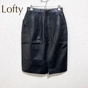 Lofty [ L ] 가죽 스커트 캐주얼 천연 가죽 소가죽 멋진 무지